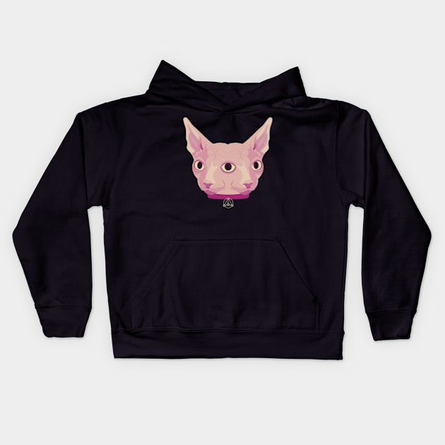 Two-Faced Sphynx From Outer Space Kids Hoodie by BadOdds